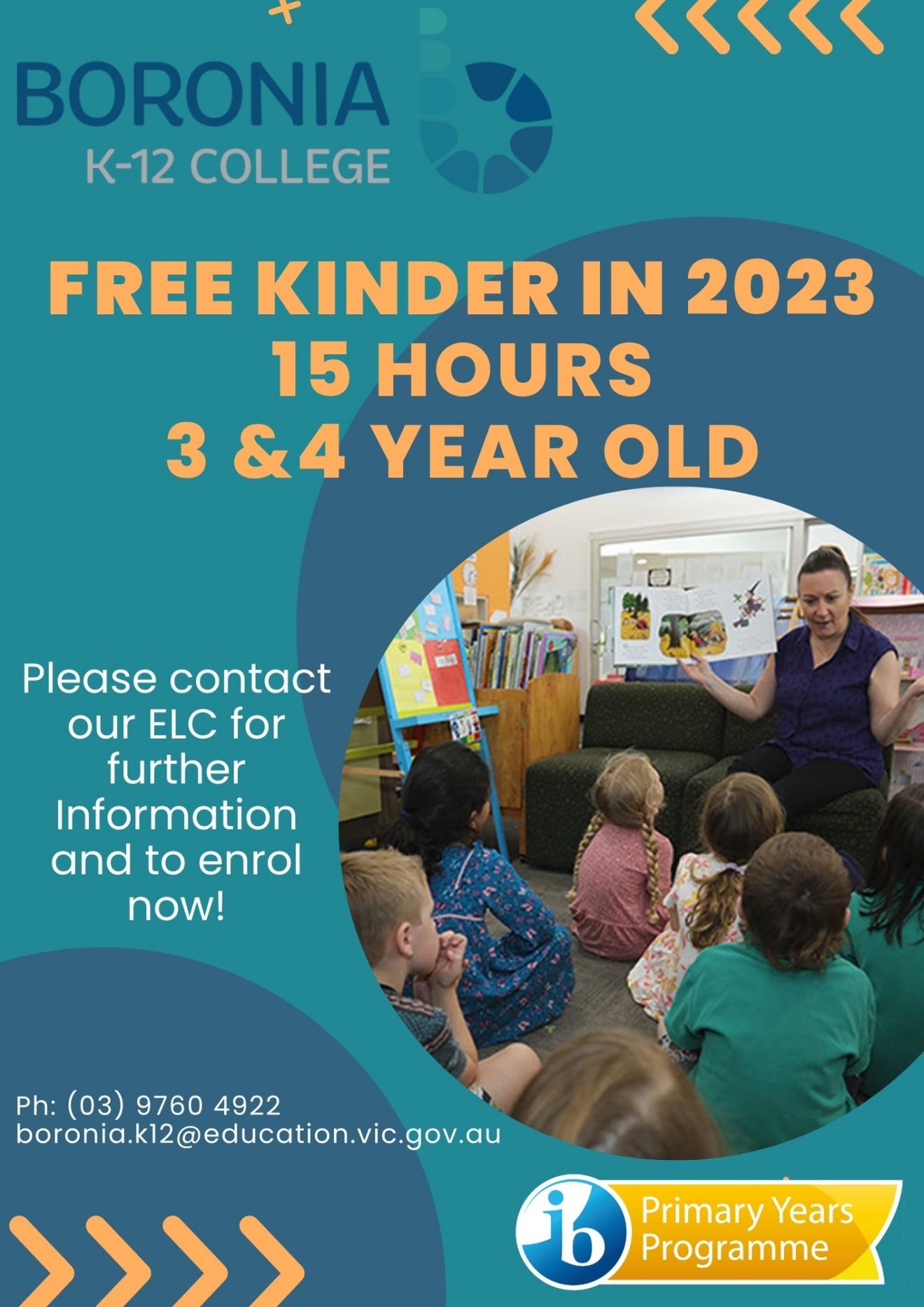 free kinder 15 hours 3 and 4 year old